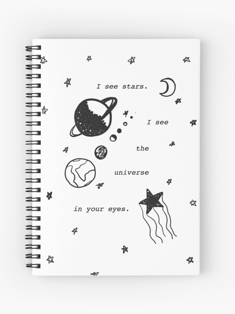 Cuaderno de espiral «Veo el universo en tus ojos» de emmamayartworks |  Redbubble