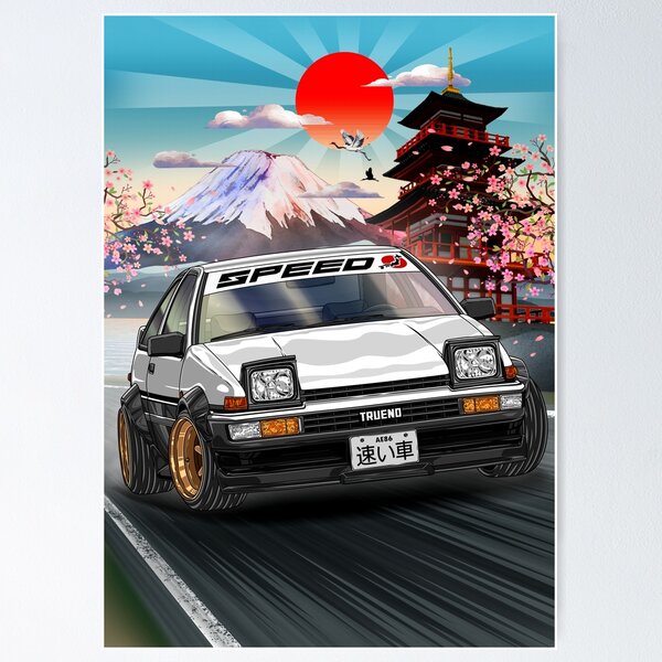 Toyota AE86 Trueno - Initial D affiches et impressions par ALTAIR - Printler