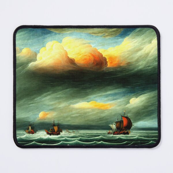 Item preview, Sailing Boats in A Rough Sea - Seascape Theme Throw Pillow designed and sold by Sowari-Pillows.