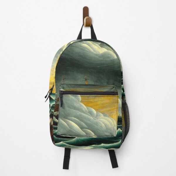 Item preview, Throw Pillow With Sailing Boats in A Rough Sea - Seascape Theme designed and sold by Sowari-Pillows.