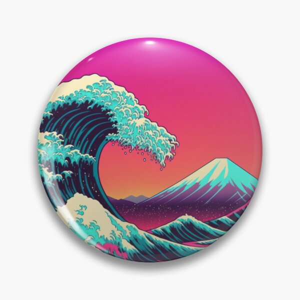 Item preview, The Great Wave Vaporwave Style designed and sold by DigiPunk.