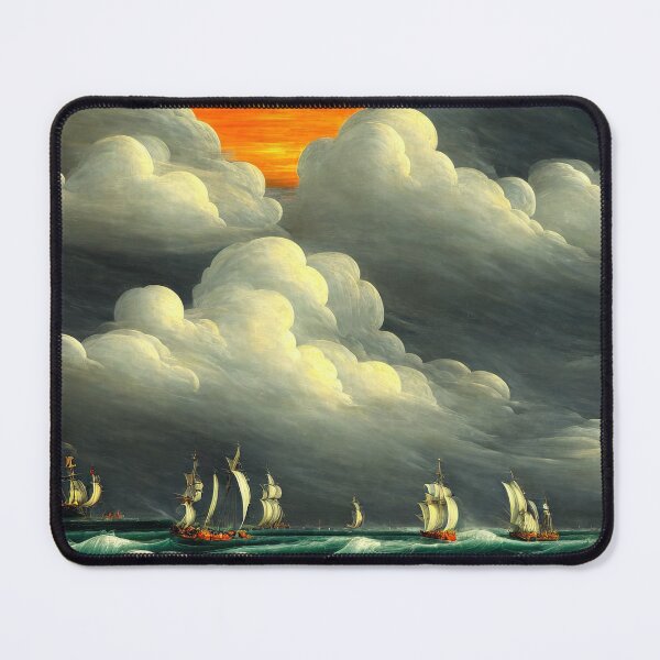 Item preview, Sailing Boats in A Rough Sea - Seascape Theme Throw Pillow designed and sold by Sowari-Pillows.