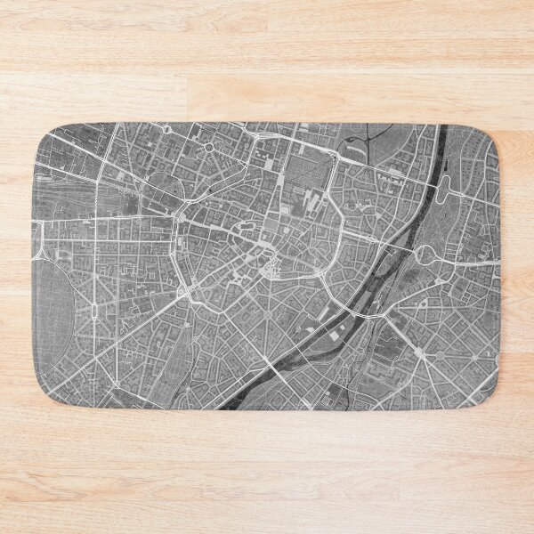 Item preview, Map of Munich downtown (Germany) in gray vintage style designed and sold by blursbyai.
