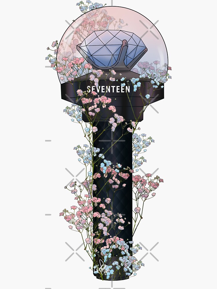 &ldquo;Seventeen v.3 Floral Lightstick kpop " Sticker for Sale by Raquel Maia