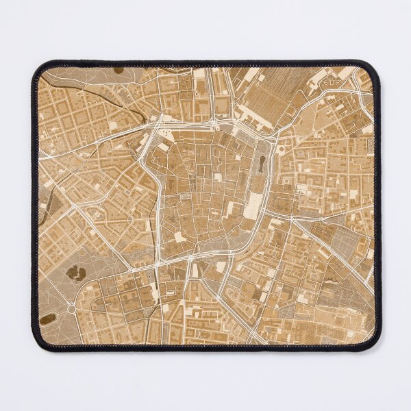 Item preview, Map of Leipzig (Germany) in sepia vintage style designed and sold by blursbyai.