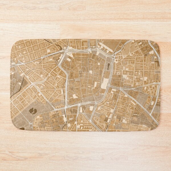 Item preview, Map of Leipzig (Germany) in sepia vintage style designed and sold by blursbyai.