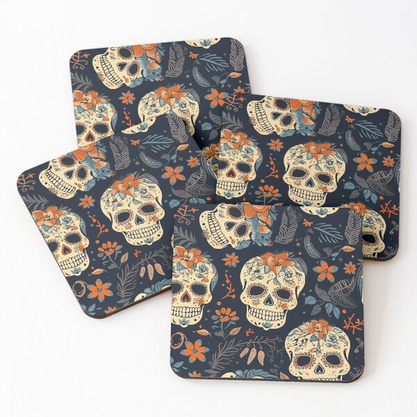 Item preview, Skulls and Flowers in Bloom Seamless pattern design for kids, teens and adults designed and sold by Flowsaiartshop.