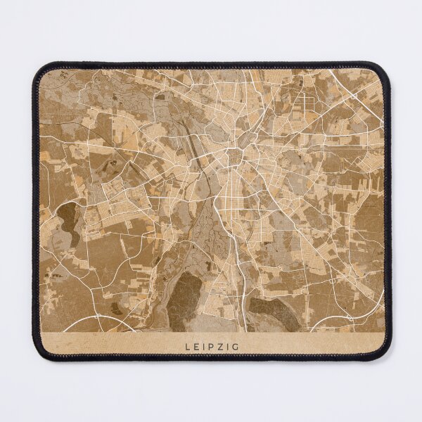 Item preview, Map of Leipzig (Germany) in sepia vintage style designed and sold by blursbyai.