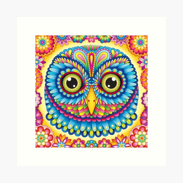 Colorful Owl Art (Tropicalia) by Thaneeya McArdle Art Print for