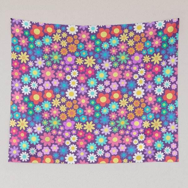 Item preview, Cute Hand Drawn Multicolored Flower Pattern designed and sold by AlwaysBeColoring.