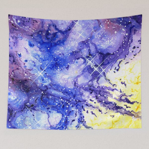 Item preview, Cosmic artwork - 'Viola II' - Acrylic on paper designed and sold by Handmaiduns.