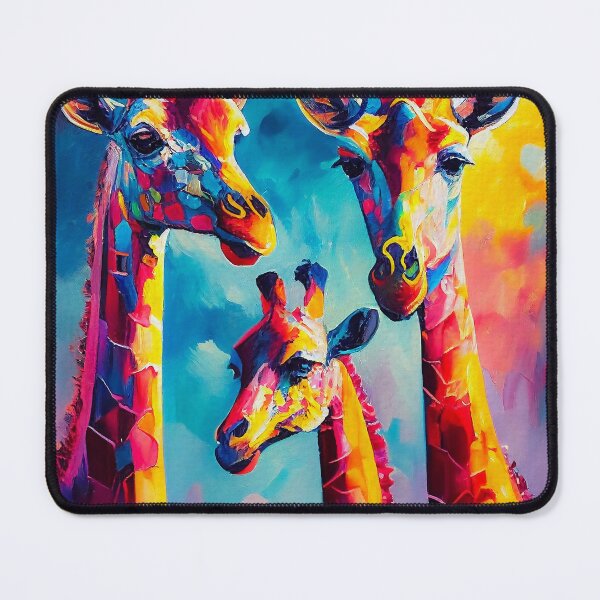 Artikelvorschau, Giraffes Vibrant Abstract Art | Palette Knife Oil Digital Painting entworfen und verkauft von VividViews.