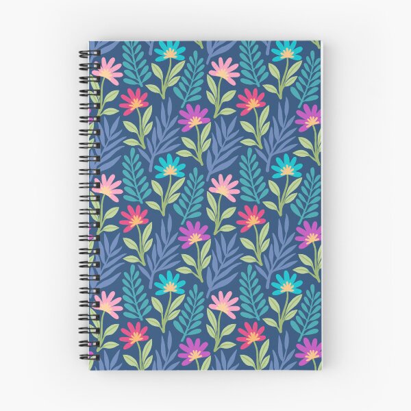 Aperçu de l'œuvre Motif fleur et feuille bleu créée et vendue par AlwaysBeColoring.