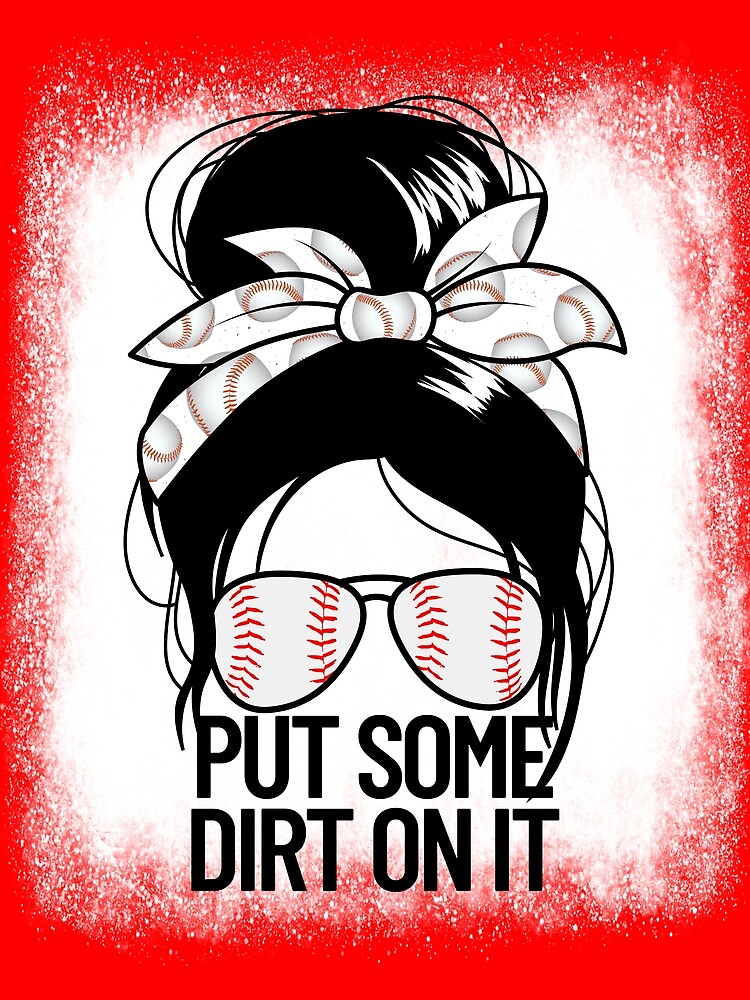 Thumbnail 3 von 3, Tuch, Put Some Dirt On It Messy Bun Women's Mom Baseball Gear designt und verkauft von DynamicDesign.