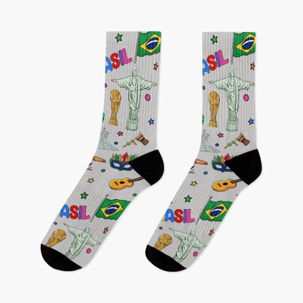 Item preview, I love Brazil. Hand drawn Brazilian Landmarks, flag and map designed and sold by mashmosh.