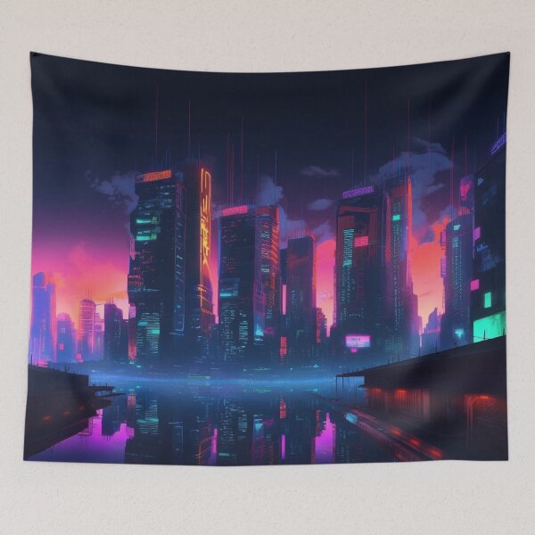 Item preview, Neon Metropolis: A Cyberpunk Home designed and sold by ArcStormDesigns.