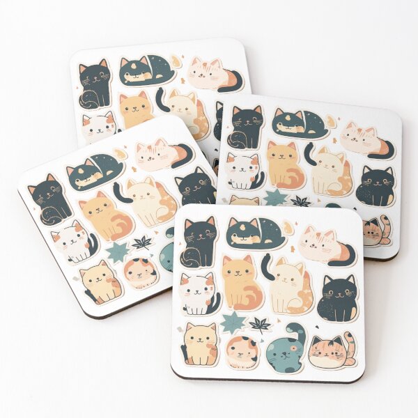 Item preview, Cute stickers pack cats designed and sold by Prototyp.