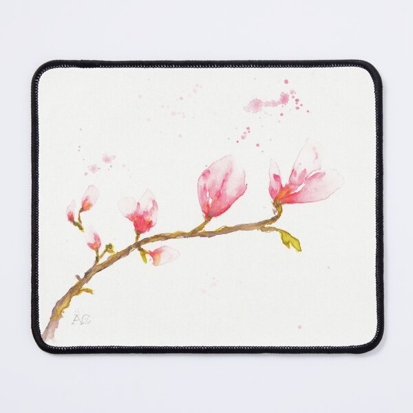 Artikelvorschau, Magnolienast mit Blüten, Aquarellbild entworfen und verkauft von Cacatuart.