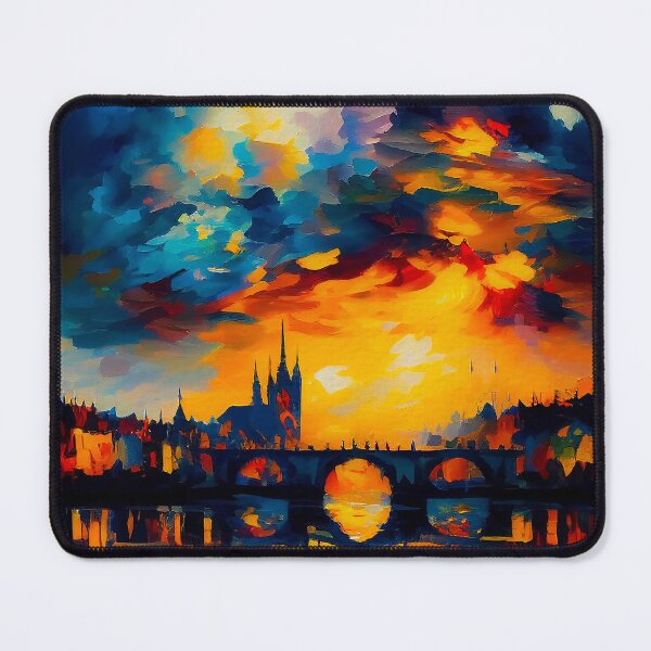 Artikelvorschau, Prague Landscape | Palette Knife Oil Digital Painting entworfen und verkauft von VividViews.