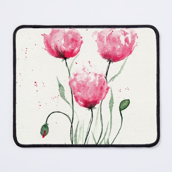 Item preview, Three pink tulips in watercolor technique designed and sold by Cacatuart.