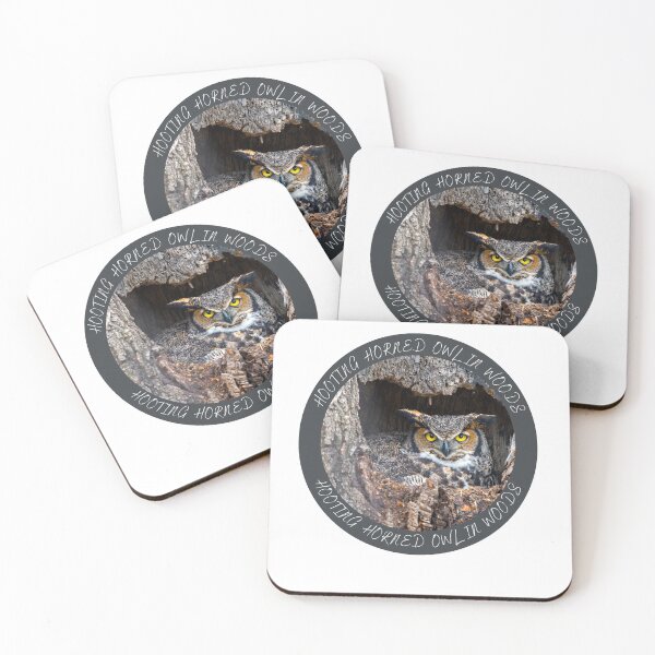 Item preview, Hooting Horned Owl In Woods designed and sold by Quirky Dez.