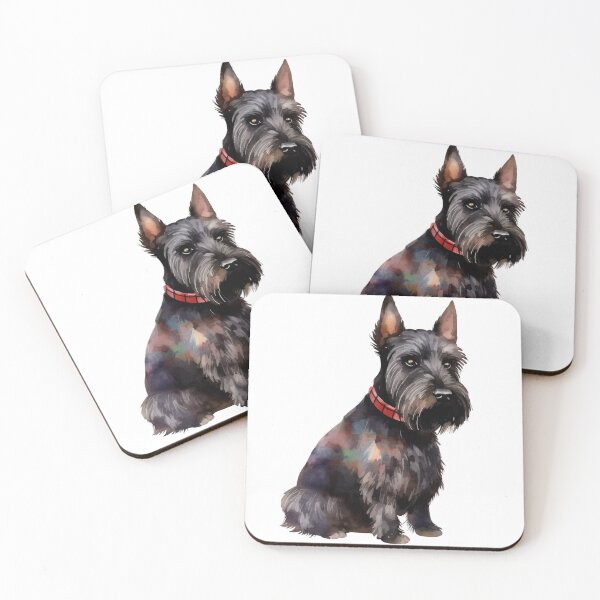 Item preview, scottish terrier with a scarf watercolor designed and sold by simplecraftstudio.