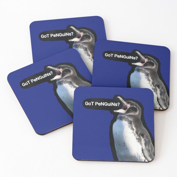 Artikelvorschau, Galapagos Penguin wonders if you got Penguins (Blue #0F1D7B background)  entworfen und verkauft von SBPenguins.