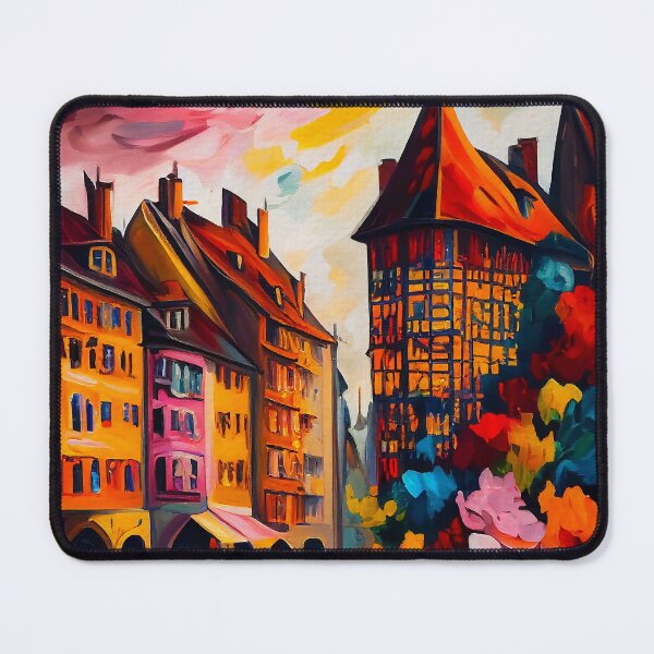 Artikelvorschau, Strasbourg France Landscape | Palette Knife Oil Digital Painting entworfen und verkauft von VividViews.