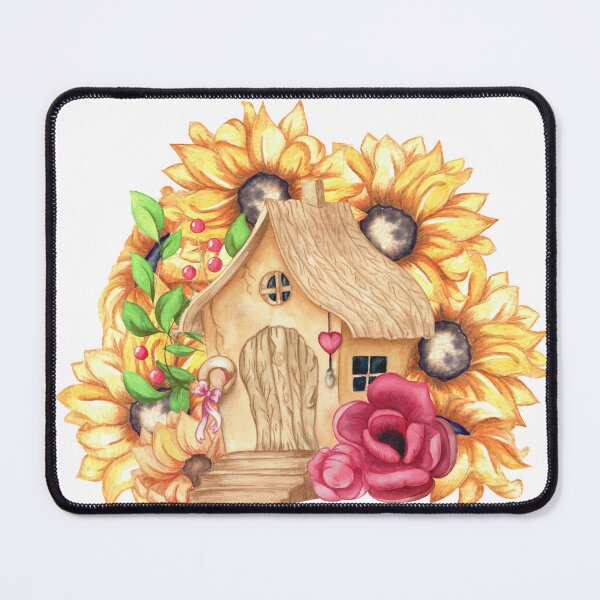Item preview, Sunflower yellow watercolour imagine house designed and sold by Darya Bogatskaya79.