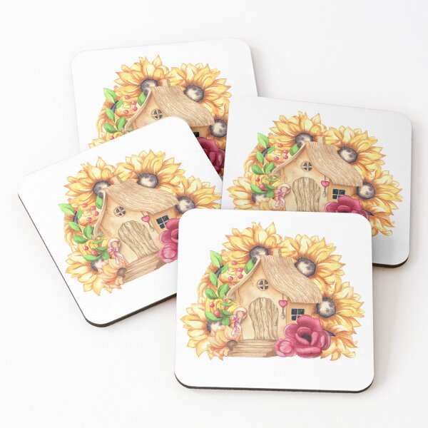 Item preview, Sunflower yellow watercolour imagine house designed and sold by Darya Bogatskaya79.