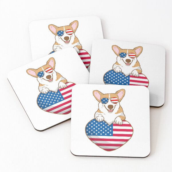 Item preview, Funny Dogs With Sunglasses Usa Flag designed and sold by Eolithic.