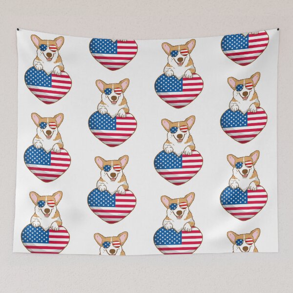 Item preview, Funny Dogs With Sunglasses Usa Flag designed and sold by Eolithic.