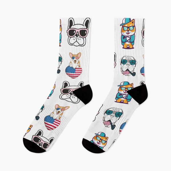 Item preview, Funny Dogs With Sunglasses Usa Flag designed and sold by Eolithic.