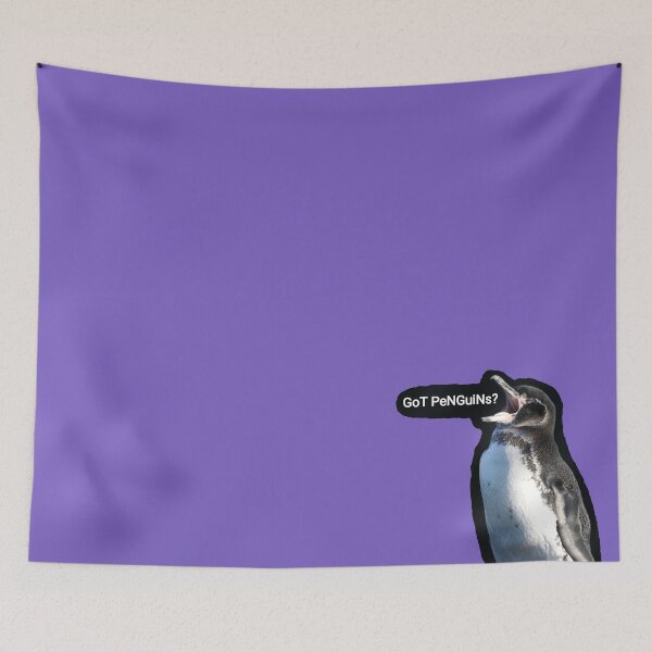 Artikelvorschau, Galapagos Penguin wonders if you got Penguins (Light Purple #795FC1 background)  entworfen und verkauft von SBPenguins.
