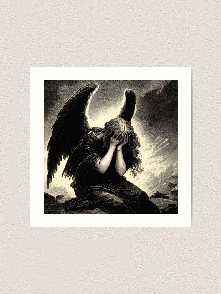 Angel Cry AI art gravure #04 | Art Print