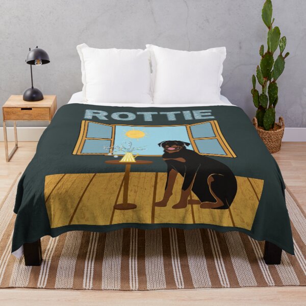 Item preview, Rottweiler Dog (Rottie) Indoors with Window and Spring Decoration designed and sold by SeasonalDogs.