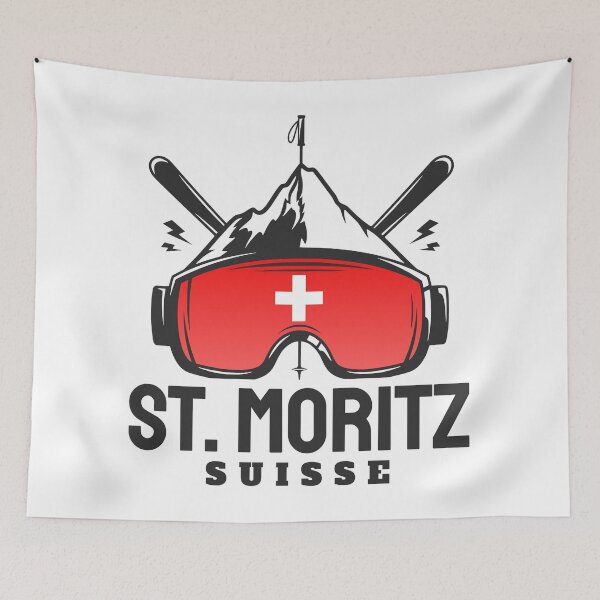 Item preview, St. Moritz Switzerland Ski Resort Skiing Souvenir designed and sold by JackCurtis1991.