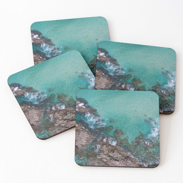 Item preview, Drone shot of Dunsborough Rocks meeting water WA designed and sold by Designs by Arbs.