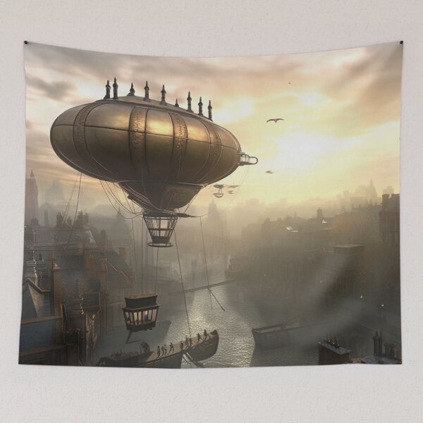 Item preview, Fog and sunlight : The Steampunk Docklands designed and sold by ArcStormDesigns.