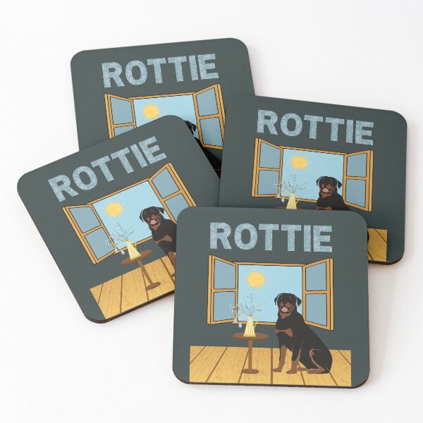 Item preview, Rottweiler Dog (Rottie) Indoors with Window and Spring Decoration designed and sold by SeasonalDogs.