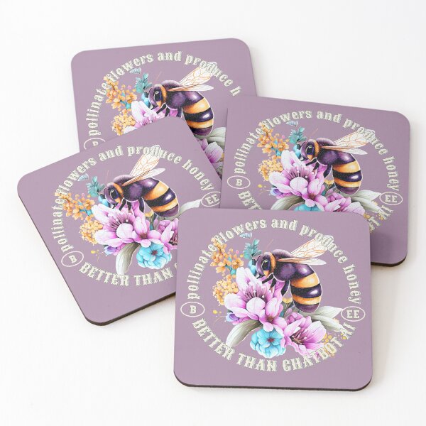 Item preview, colorful bee better than chatbot AI designed and sold by PositiveIdeas.