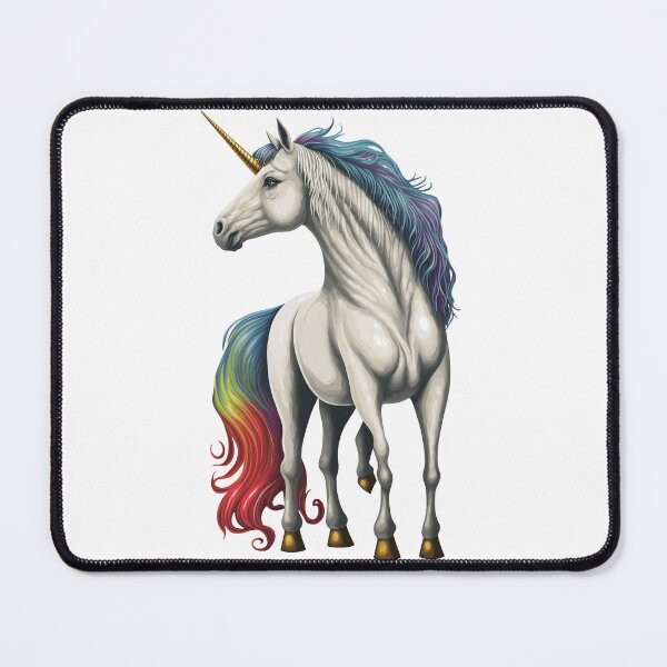 Item preview, White, blue, purple, yellow and red unicorn designed and sold by TylerBurst.