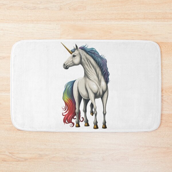 Item preview, White, blue, purple, yellow and red unicorn designed and sold by TylerBurst.