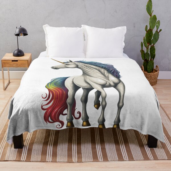 Item preview, White, blue, purple, yellow and red unicorn designed and sold by TylerBurst.