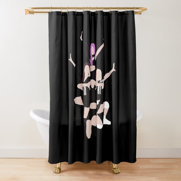 Cynlon Girl Black Pink Girly Things Luxury Lipstick Makeup Shoes Bathroom Decor Bath Shower Curtain 66x72 inch