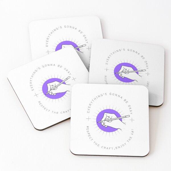 Item preview, "Everything's gonna be okay,respect the craft,enjoy the art" Purple Minimalist Quote Illustration  designed and sold by masehelaarts.