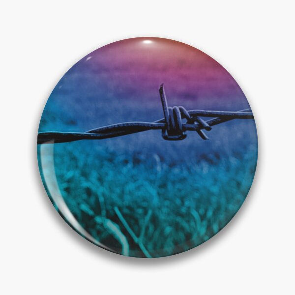 Item preview, Barbed Wire Fence - Coloured overlay photograph in oval design. designed and sold by Mitch616Art.