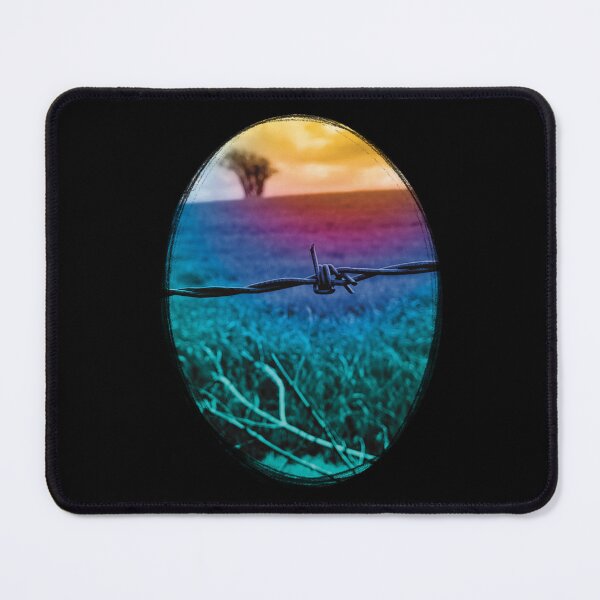 Item preview, Barbed Wire Fence - Coloured overlay photograph in oval design. designed and sold by Mitch616Art.