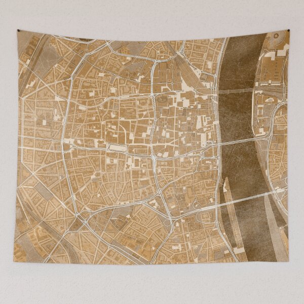 Item preview, Map of Köln downtown (Germany) in sepia vintage style designed and sold by blursbyai.