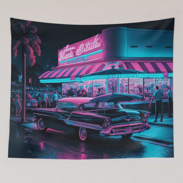 Item preview, Classic Miami Vice Diner - Retro Miami Vice 80s design - Cool vintage design designed and sold by SanchezMiami.